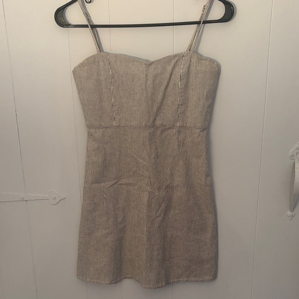 Brandy Melville navy and White Pinstripe Mini Dress